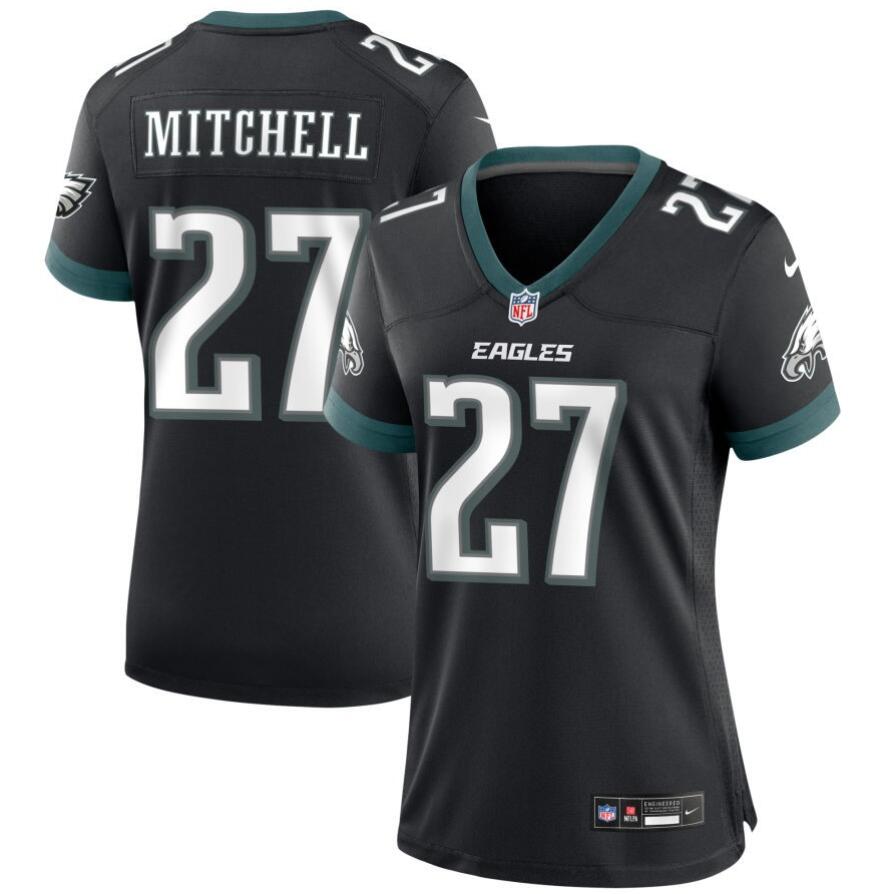 Women Nike Philadelphia Eagles #27 Quinyon Mitchell black  Game 2024 NFL Jersey